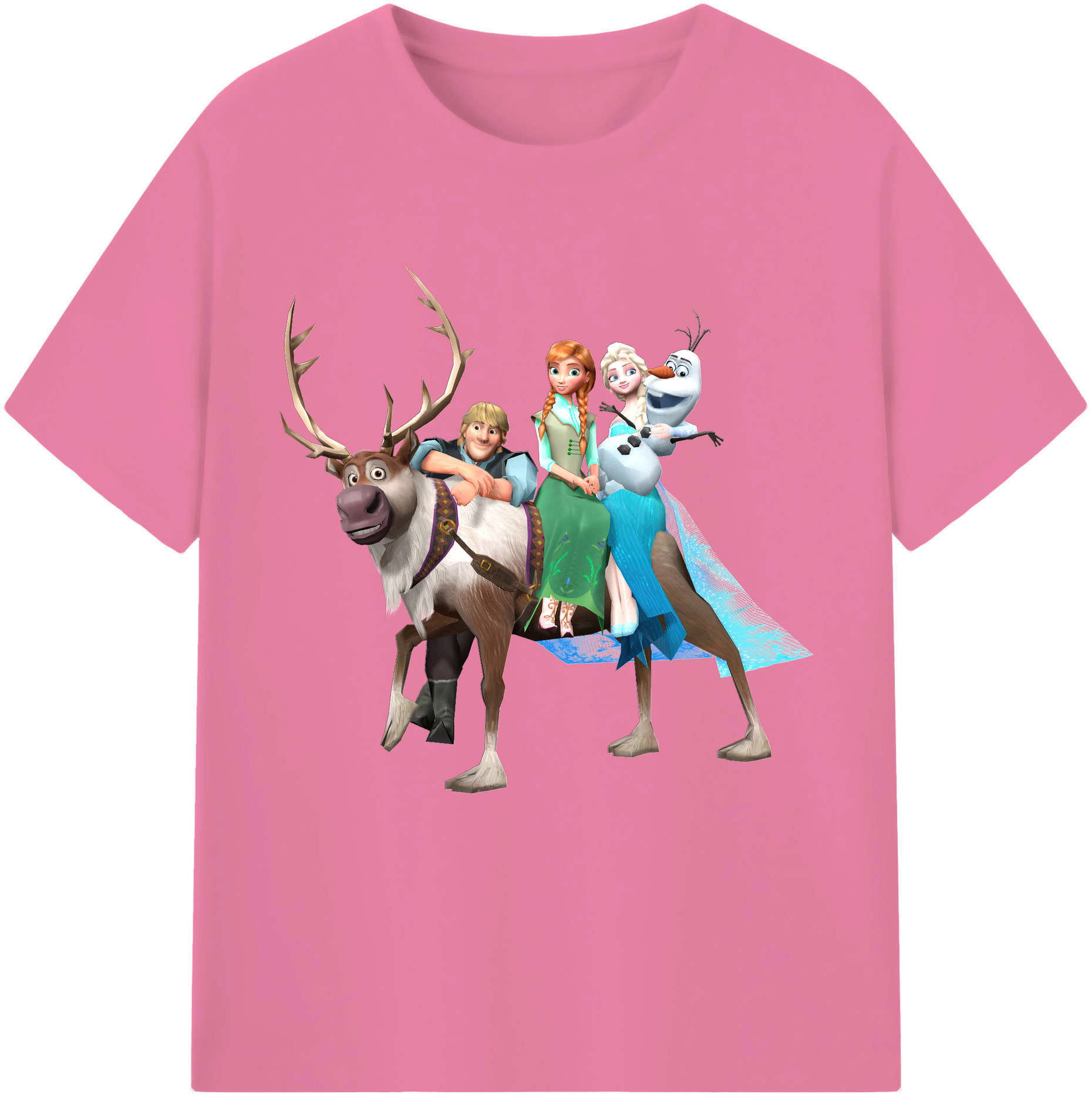 （画像用） アナと雪の女王 アンナ エルサ Frozen Anna Elsa 綿100％半袖Tシャツ（フロントプリント）